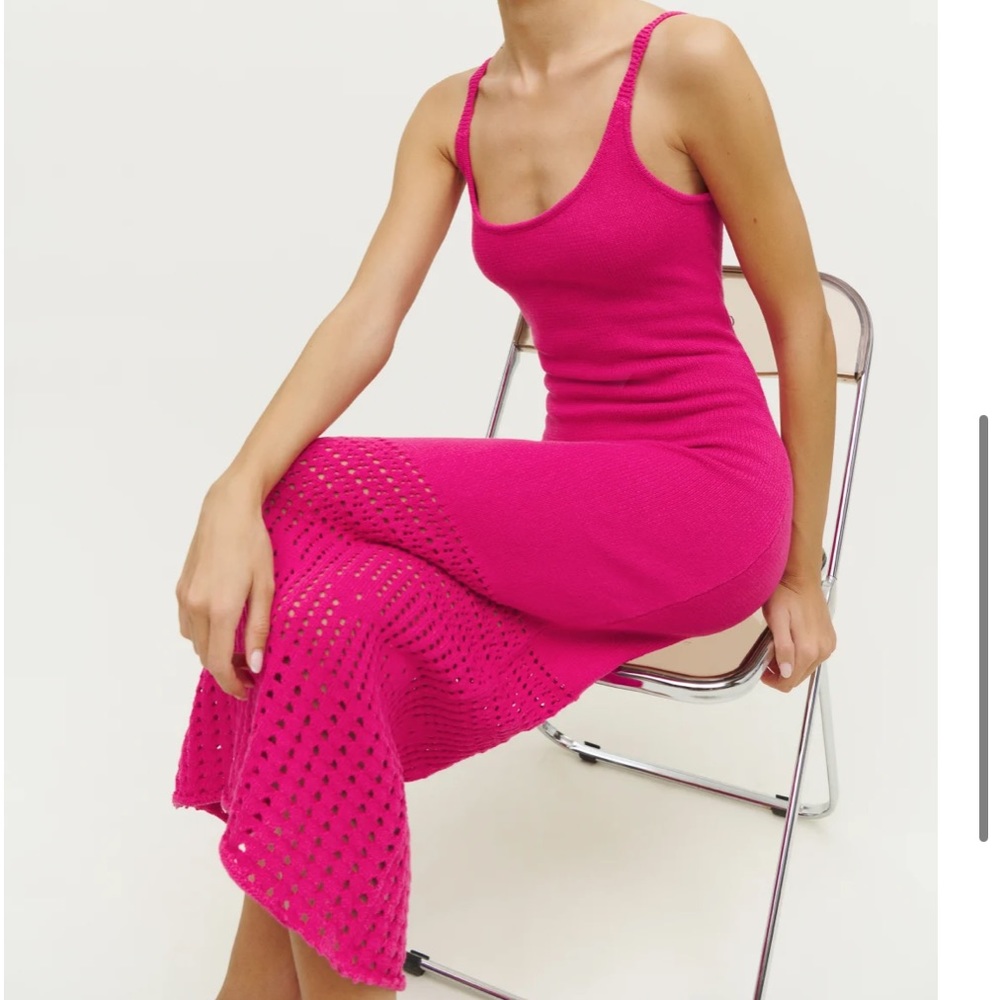Reformation Arya Open Knit Sweater Dress NWT